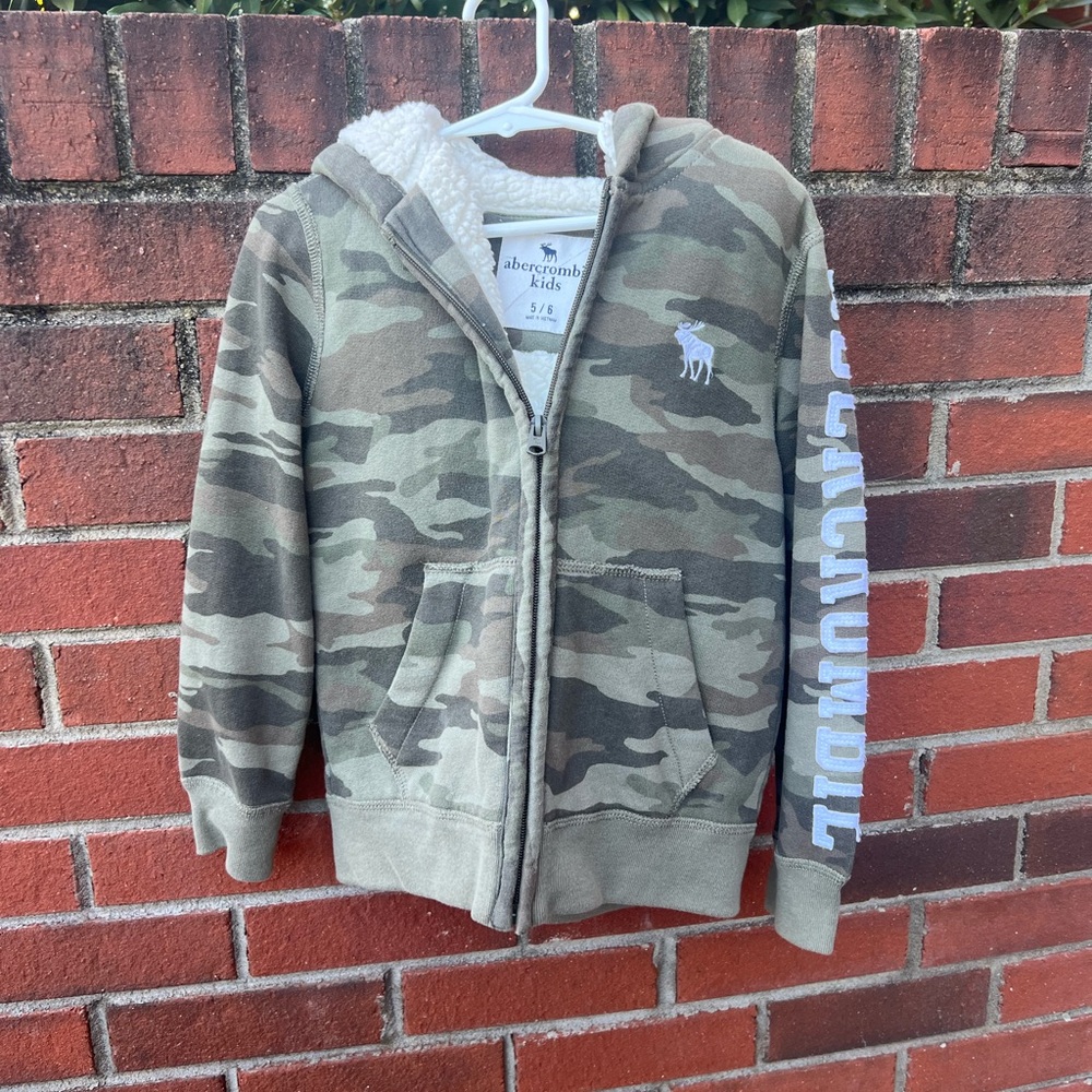 Boys Abercrombie & Fitch Camouflage Zip Up Hoodie
